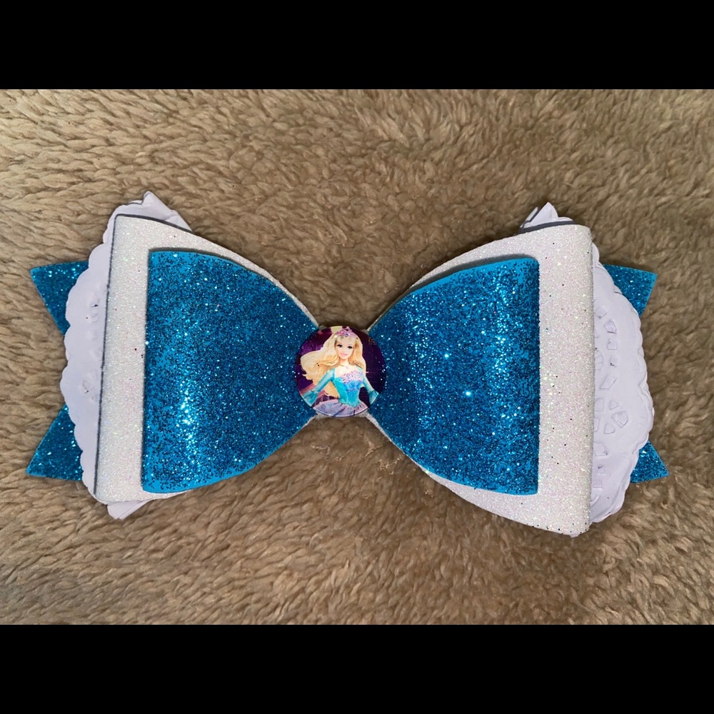 Blue Barbie sparkle bow
